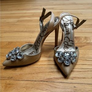 Sam Edelman bejeweled sling back heels